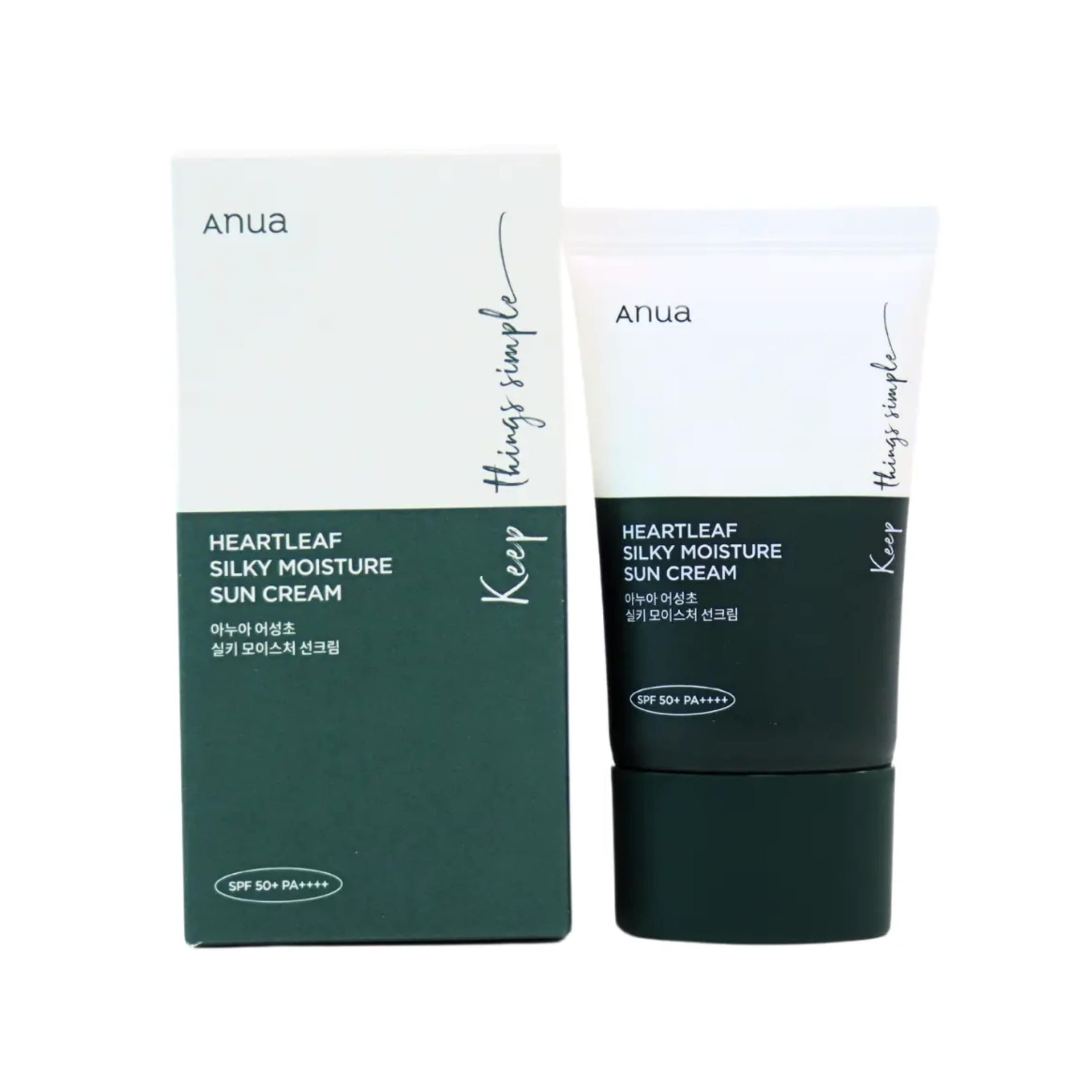 ضد آفتاب تسکین دهنده و مرطوب کننده آنوا ANUA Heartleaf Silky Moisture Sun Cream حجم 50 میل